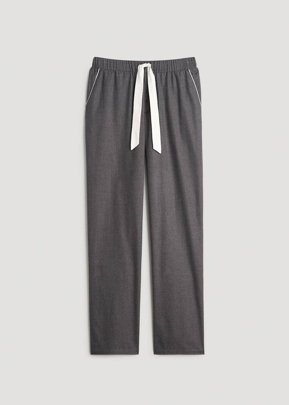 American Tall Online | Open-Bottom Flannel Pajama Pants for Tall Women in Charcoal Flannel