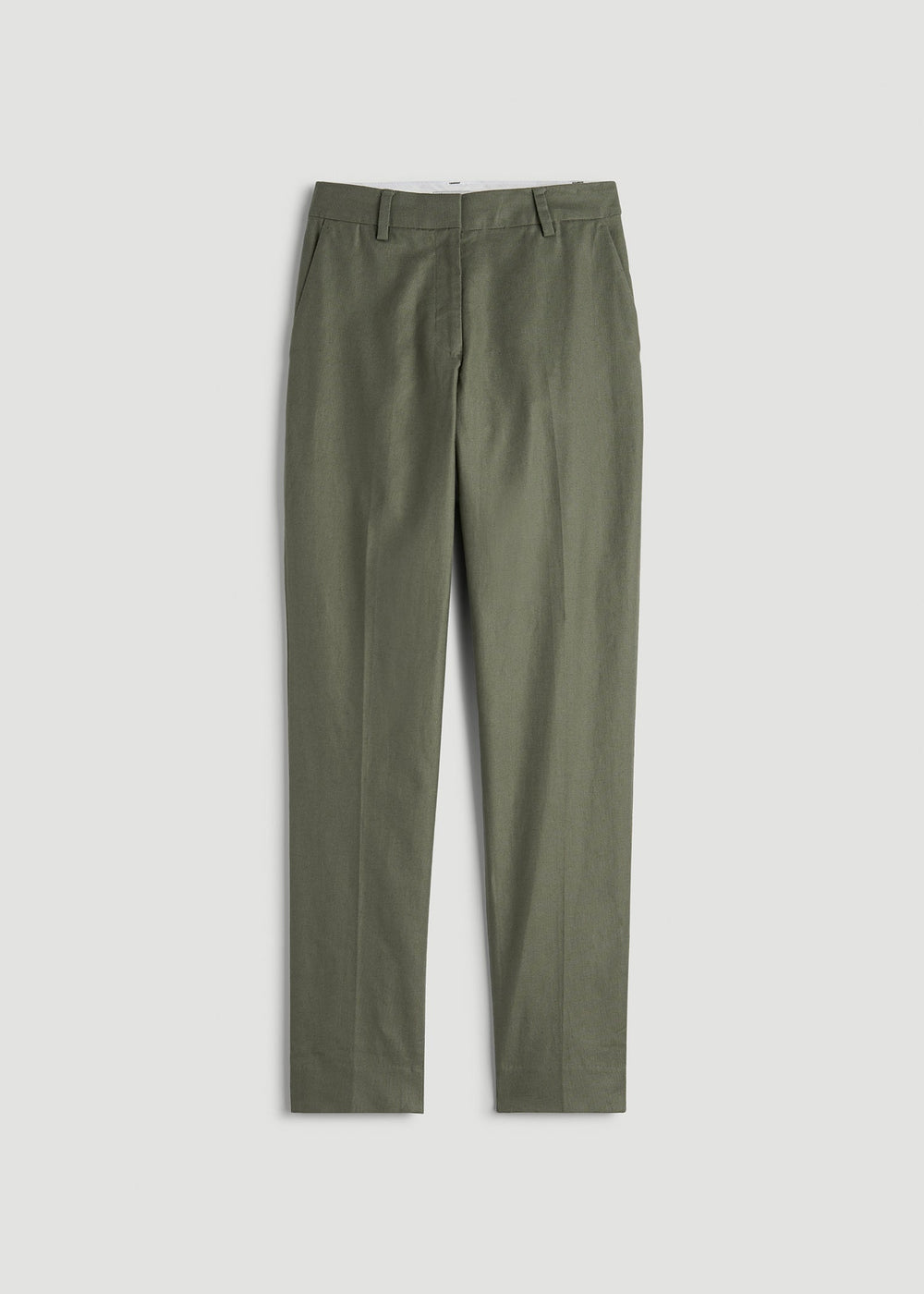 American Tall Outlet | Stretch Linen Blend Dress Pants for Tall Women in Olive