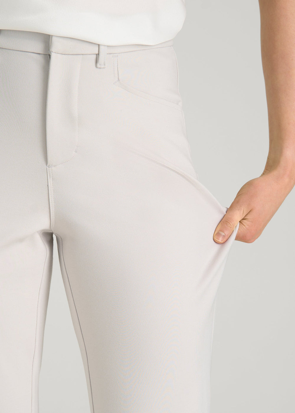 American Tall For Sale | Soft Flex Ponte Straight Leg Pants for Tall Women in White Sand