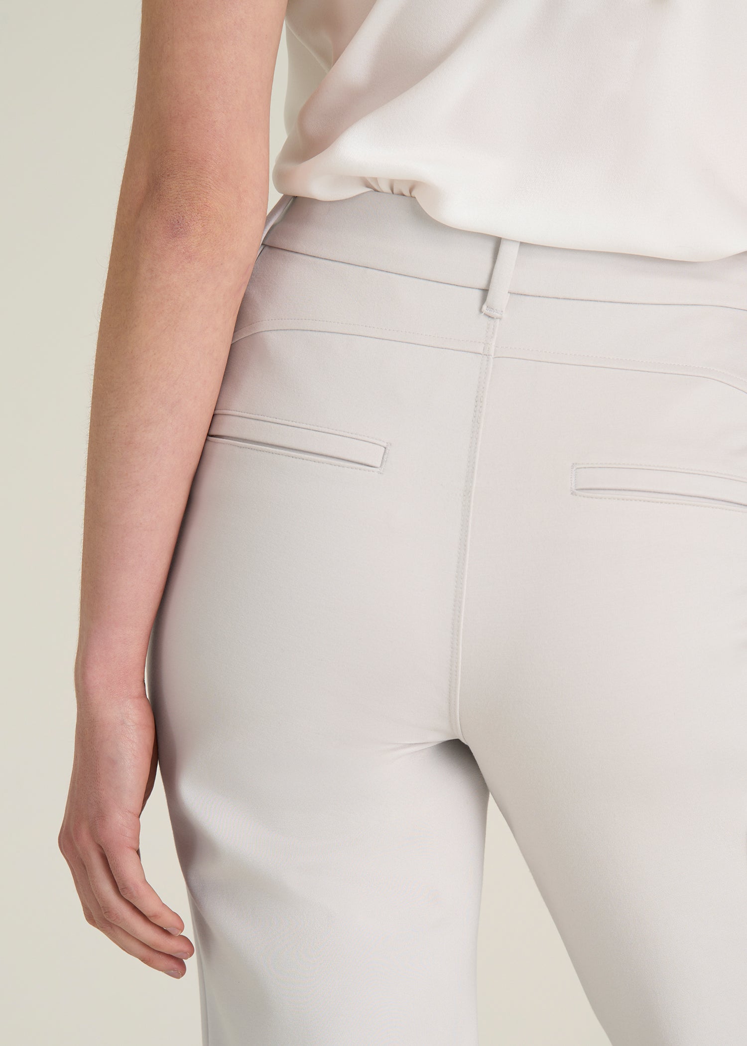 American Tall For Sale | Soft Flex Ponte Straight Leg Pants for Tall Women in White Sand