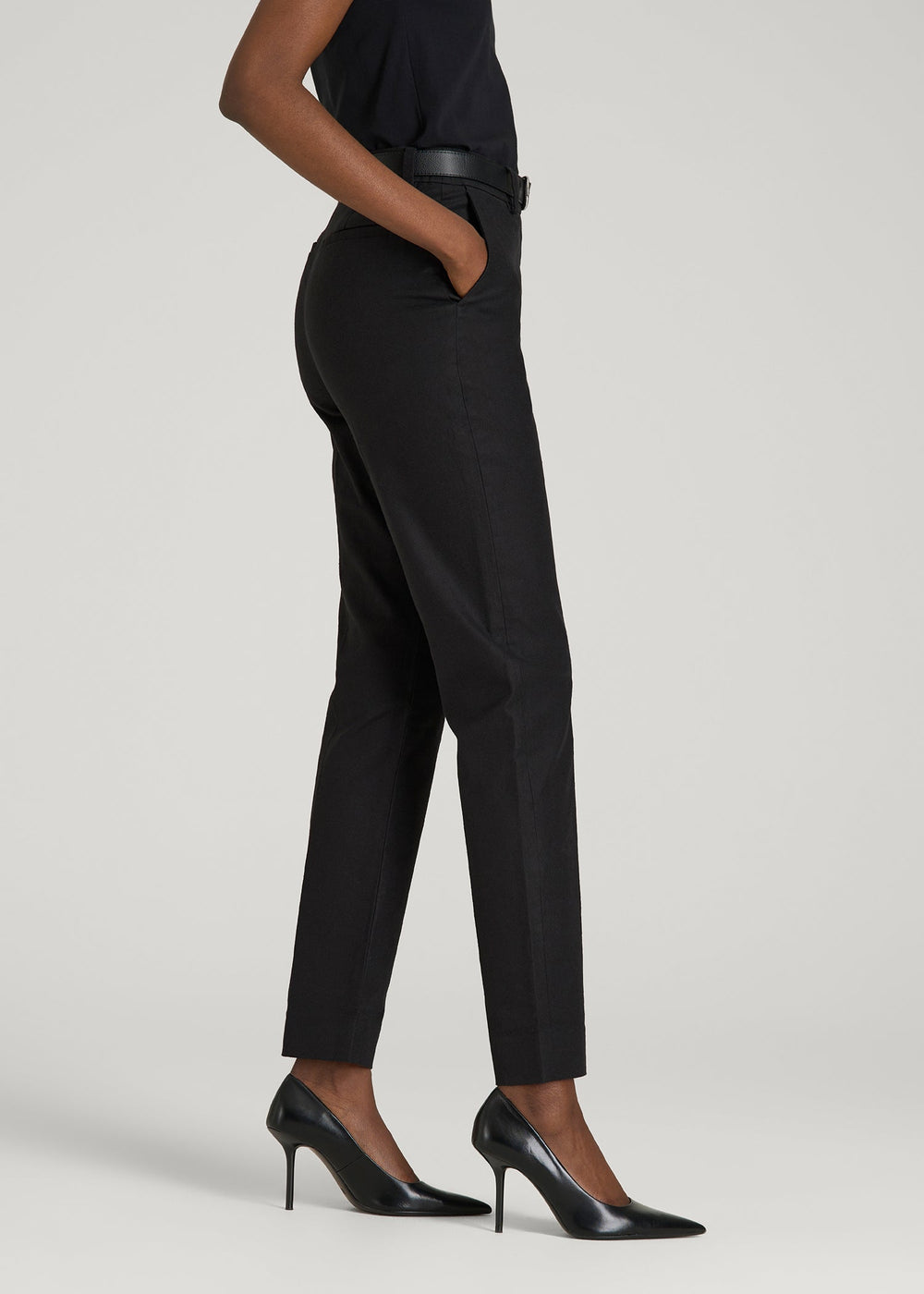 American Tall Online | Stretch Linen Blend Dress Pants for Tall Women in Black