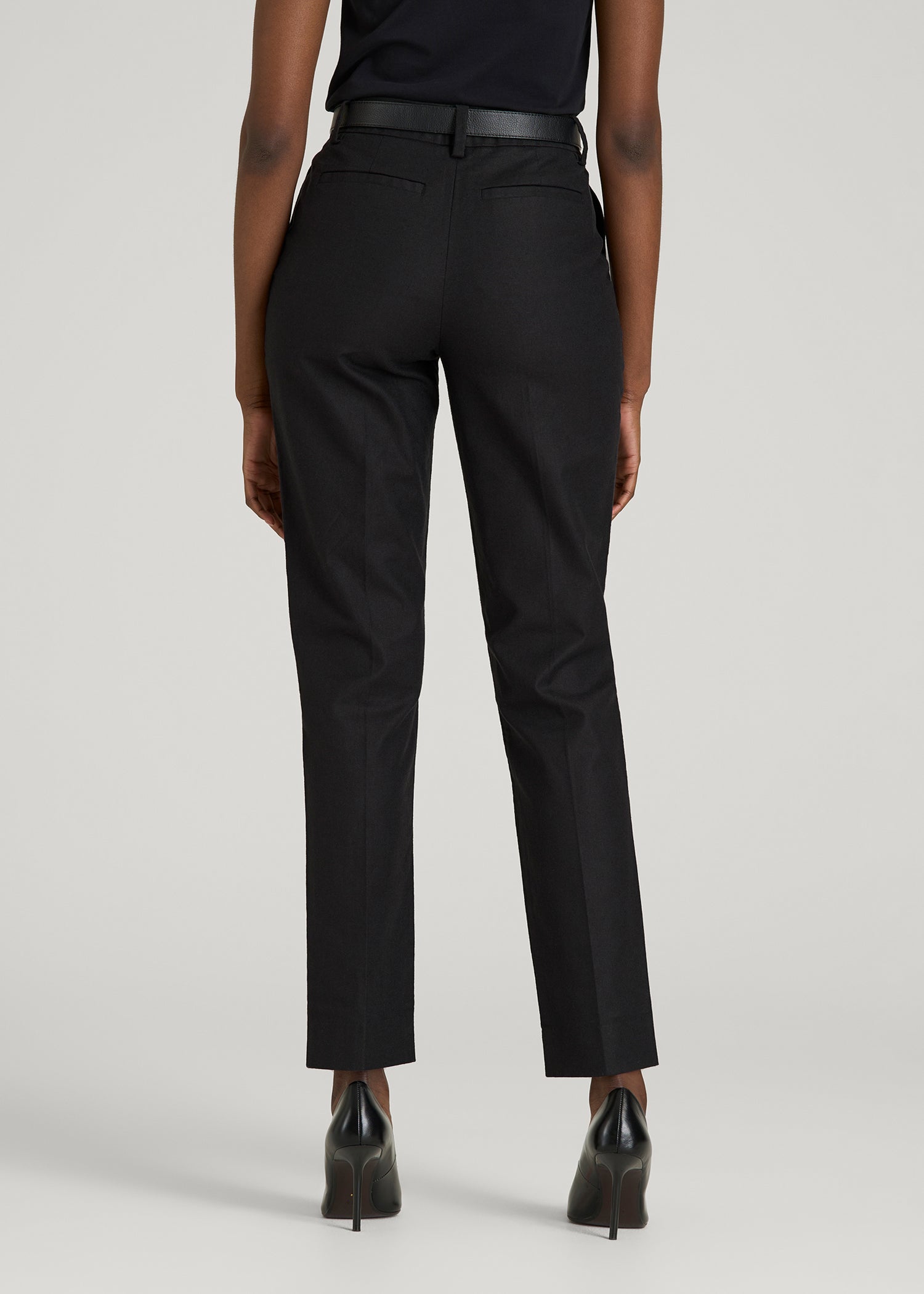 American Tall Online | Stretch Linen Blend Dress Pants for Tall Women in Black