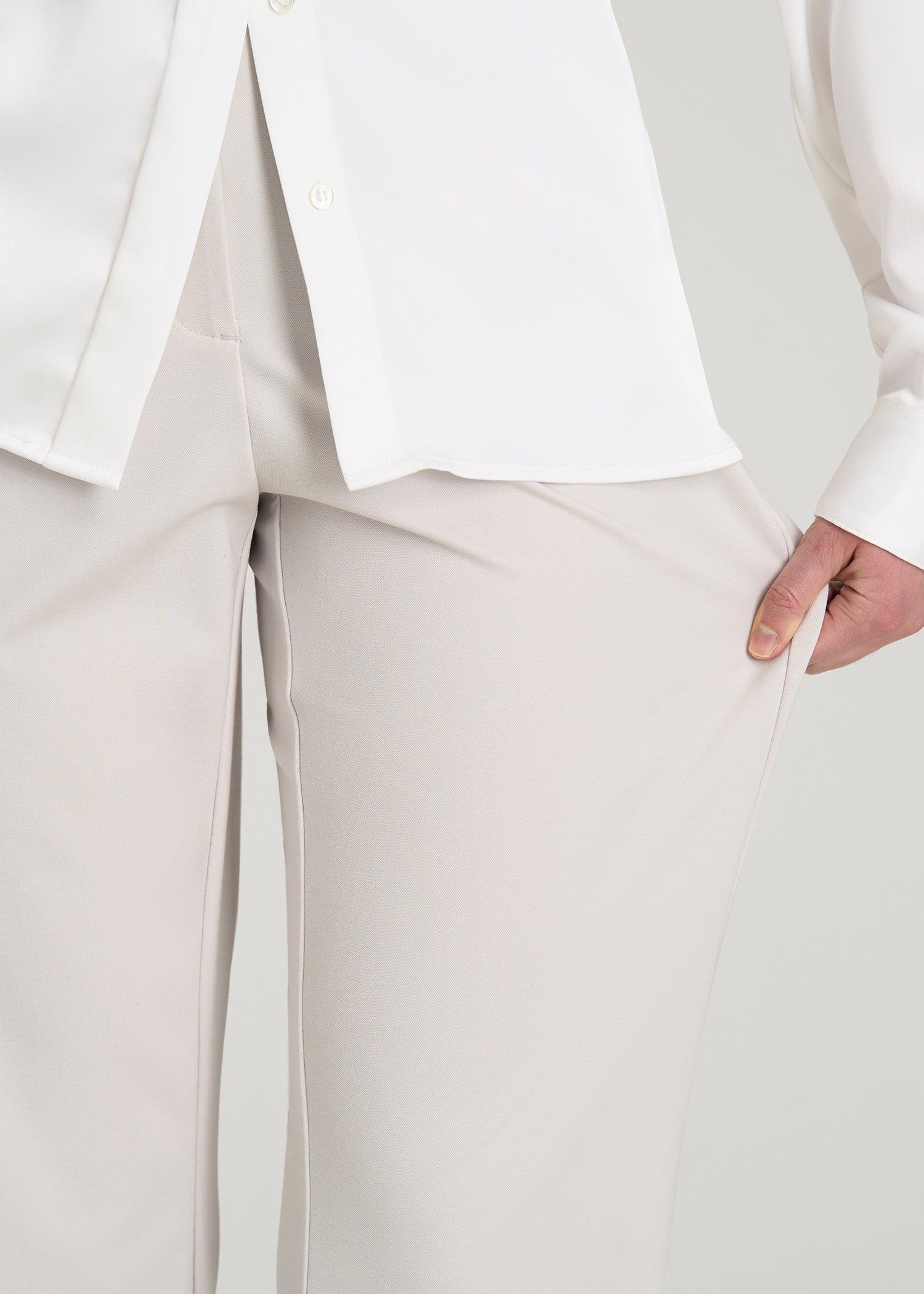 American Tall Sale | Freedom Flex Straight Leg Dress Pants for Tall Women in White Sand