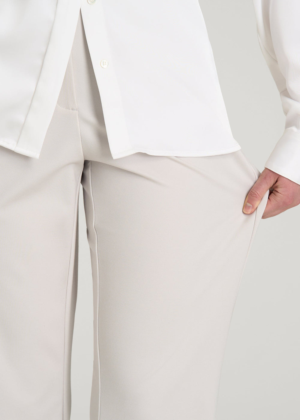 American Tall Sale | Freedom Flex Straight Leg Dress Pants for Tall Women in White Sand