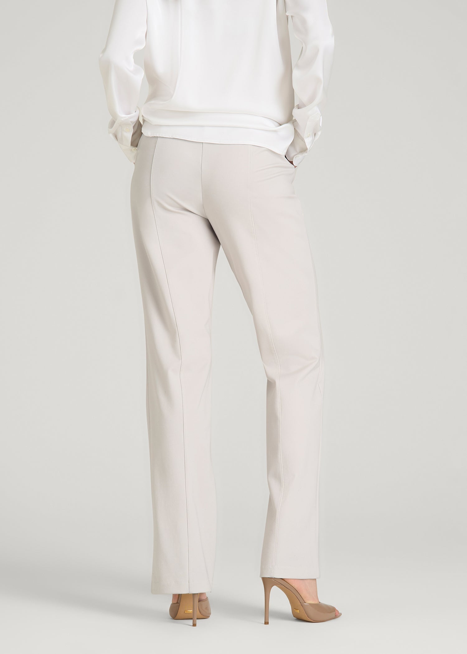 American Tall Sale | Freedom Flex Straight Leg Dress Pants for Tall Women in White Sand