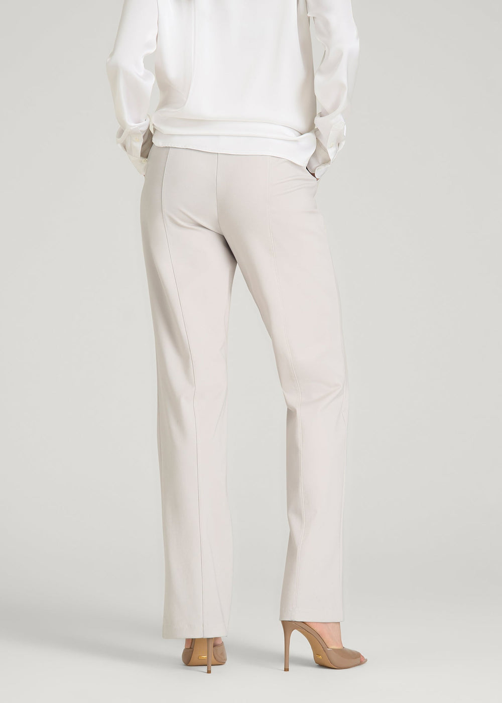 American Tall Sale | Freedom Flex Straight Leg Dress Pants for Tall Women in White Sand