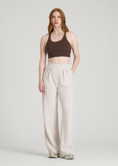 American Tall Outlet | Soft Motion Pleated Wide Leg Pant for Tall Women in White Sand