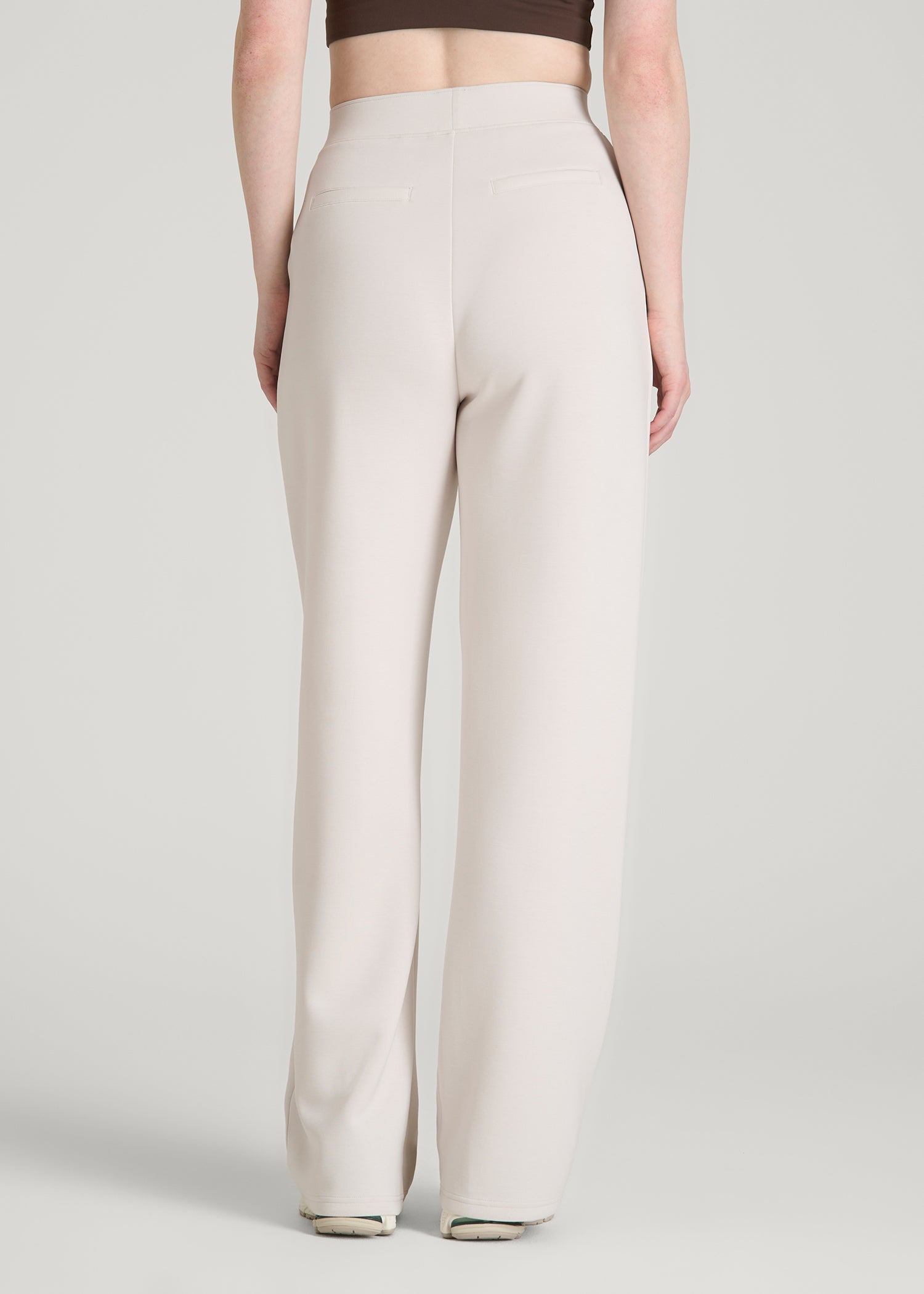 American Tall Outlet | Soft Motion Pleated Wide Leg Pant for Tall Women in White Sand