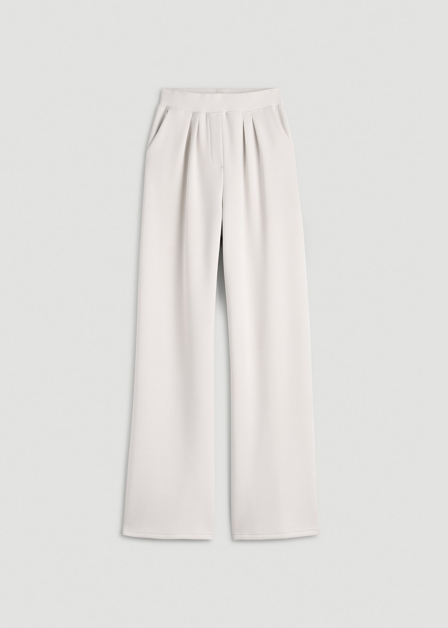 American Tall Outlet | Soft Motion Pleated Wide Leg Pant for Tall Women in White Sand