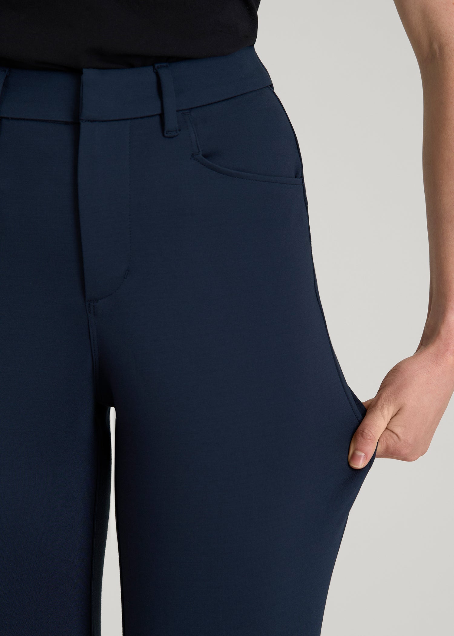 American Tall For Sale | Soft Flex Ponte Straight Leg Pants for Tall Women in Navy