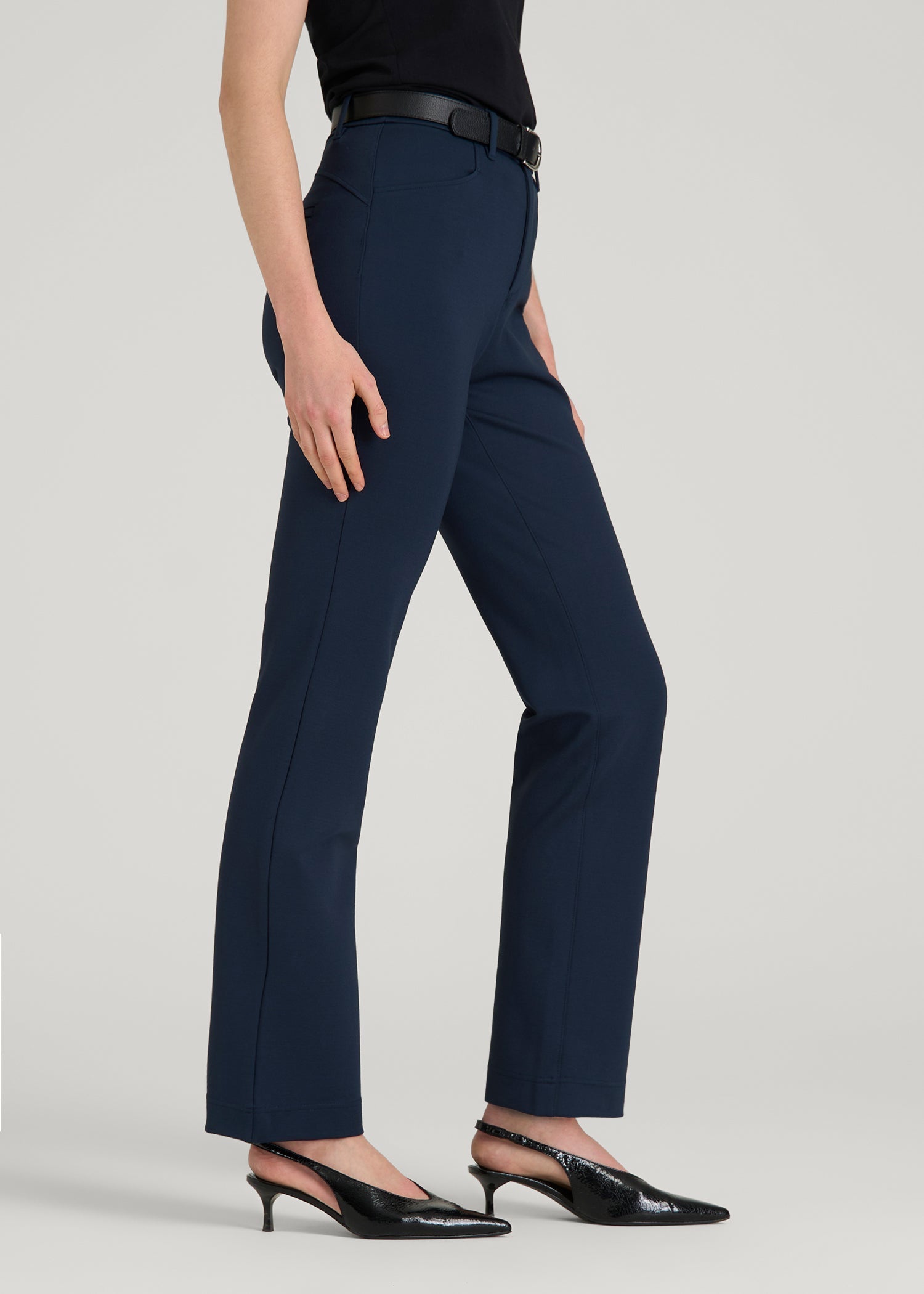 American Tall For Sale | Soft Flex Ponte Straight Leg Pants for Tall Women in Navy