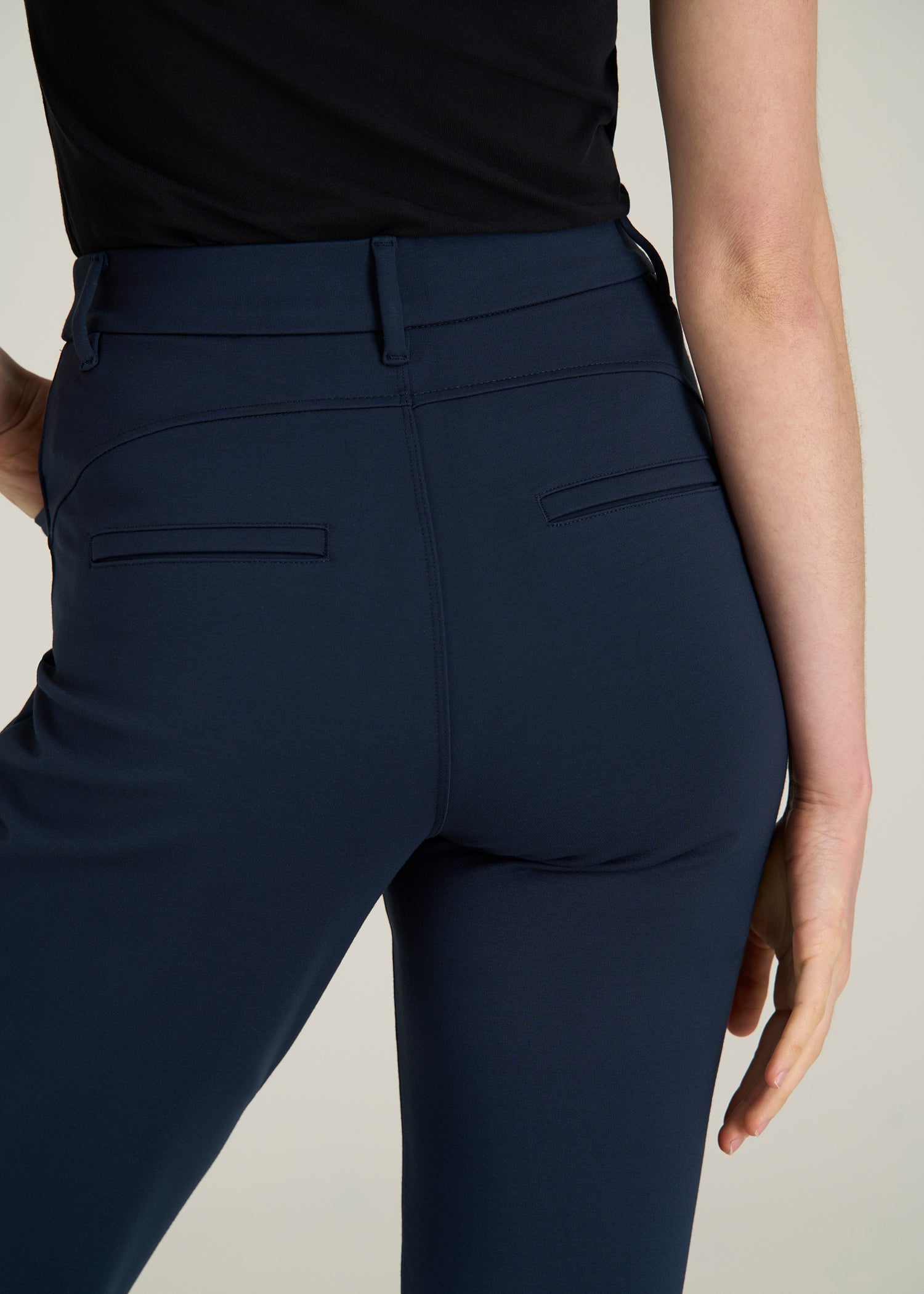 American Tall For Sale | Soft Flex Ponte Straight Leg Pants for Tall Women in Navy