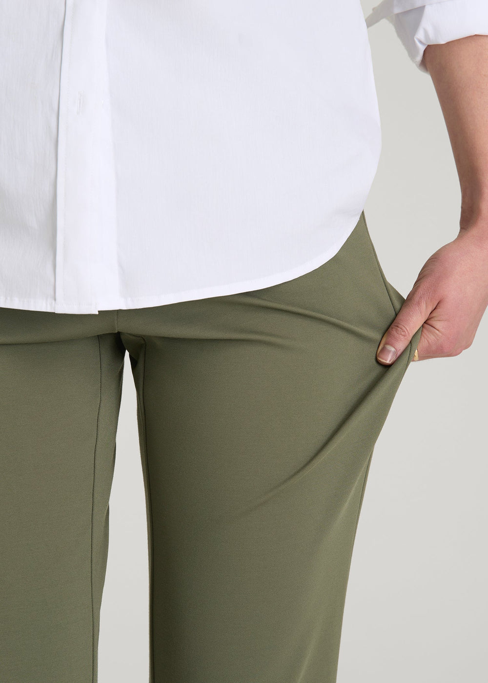American Tall Online Shop | Freedom Flex Slim Straight Leg Dress Pants for Tall Women in Olive