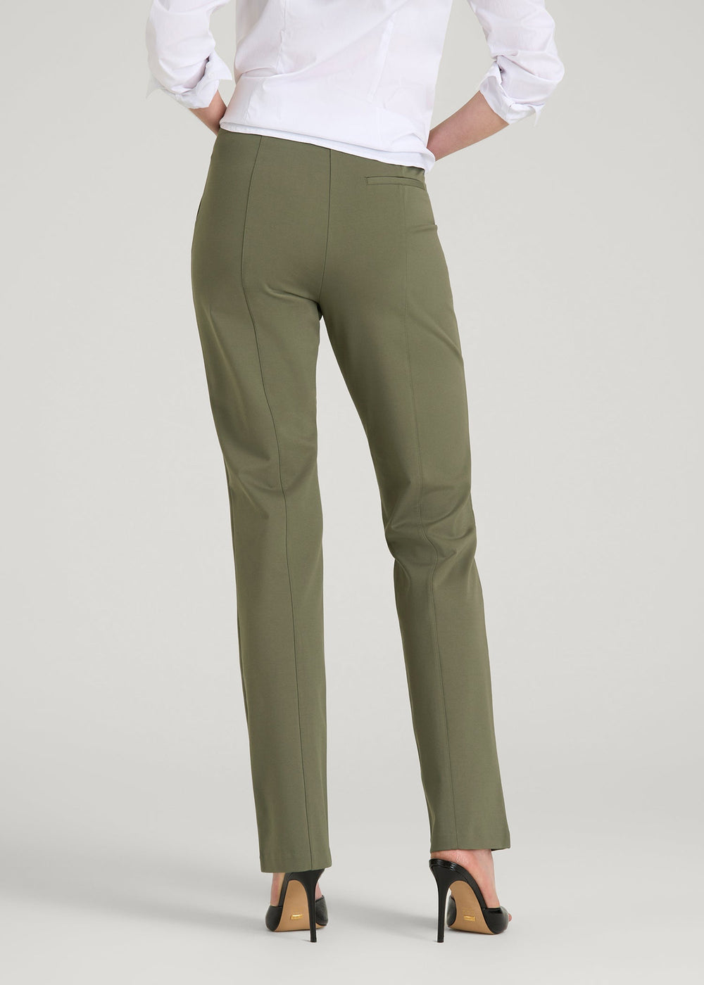 American Tall Online Shop | Freedom Flex Slim Straight Leg Dress Pants for Tall Women in Olive