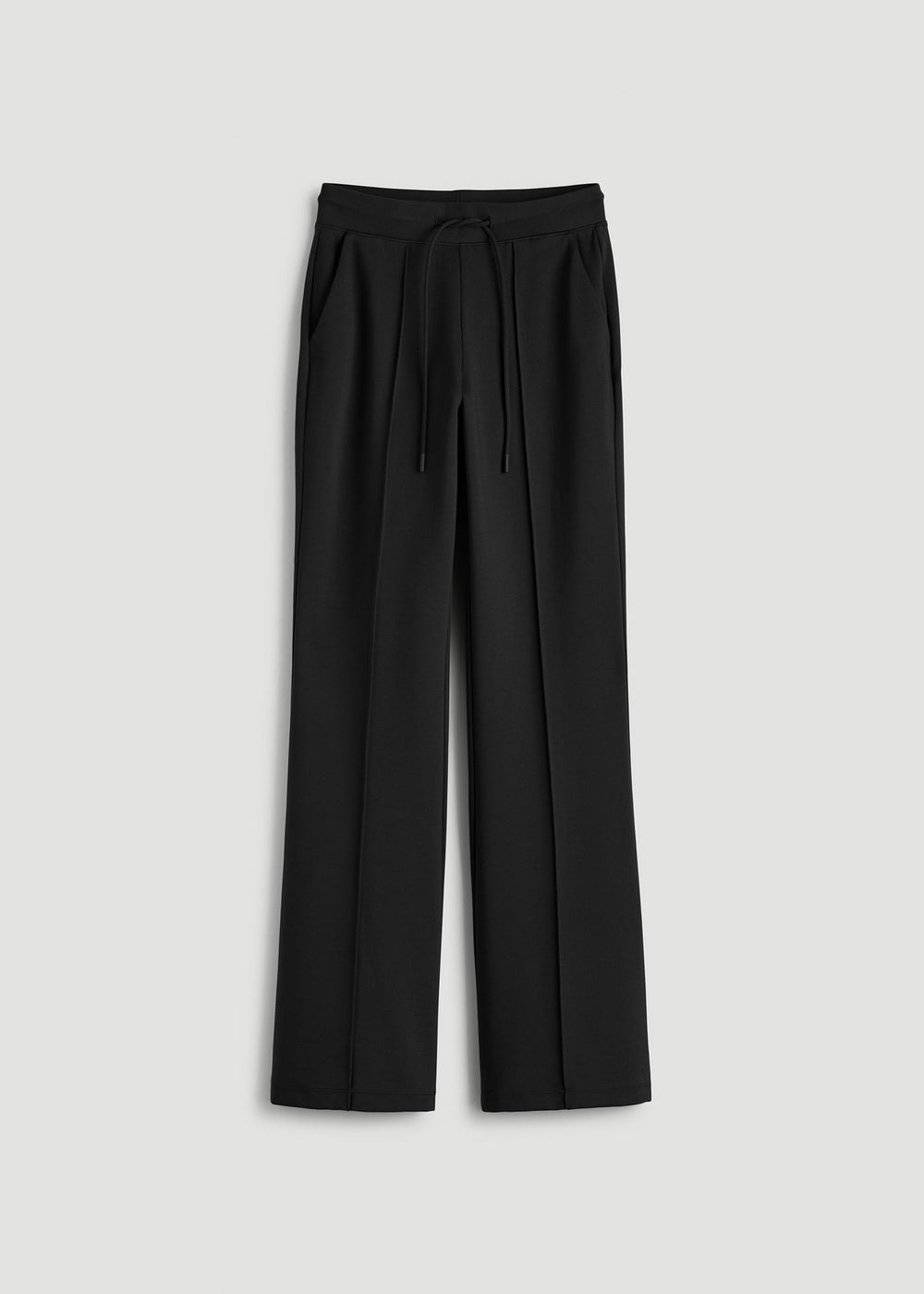 American Tall Online | Soft Flex Ponte Flare Pants with Drawcord for Tall Women in Black