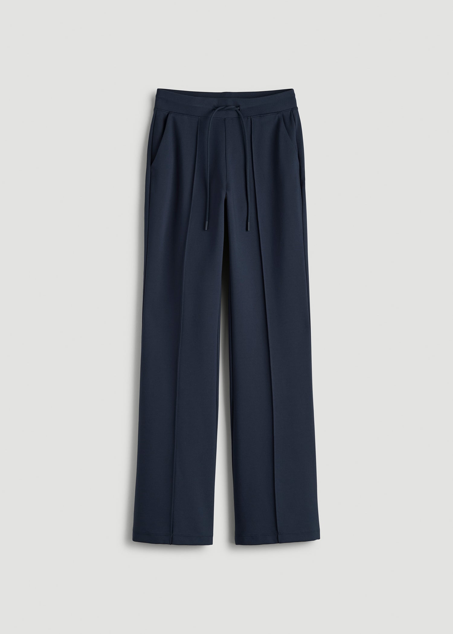 American Tall Online Shop | Soft Flex Ponte Flare Pants with Drawcord for Tall Women in Navy