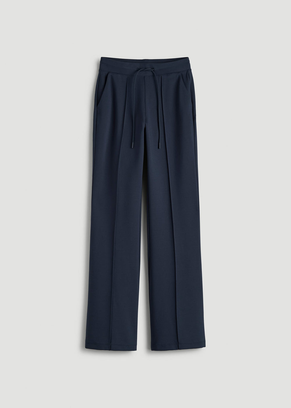 American Tall Online Shop | Soft Flex Ponte Flare Pants with Drawcord for Tall Women in Navy