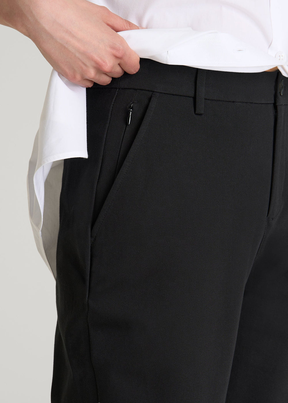 American Tall Discount | Stretch Commuter Tapered Fit Chino Pants for Tall Women in Black