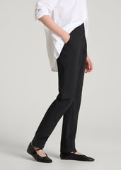 American Tall Discount | Stretch Commuter Tapered Fit Chino Pants for Tall Women in Black