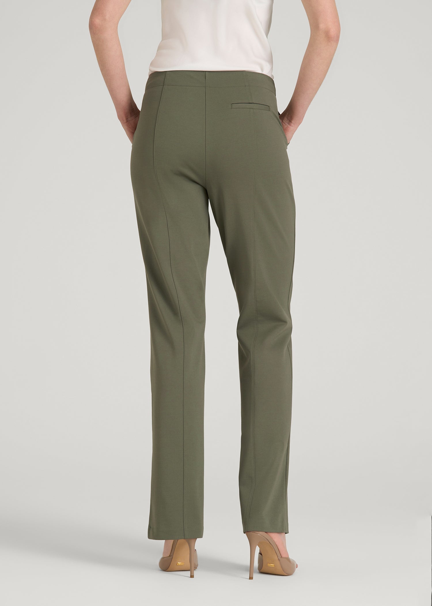 American Tall Online | Freedom Flex Straight Leg Dress Pants for Tall Women in Olive
