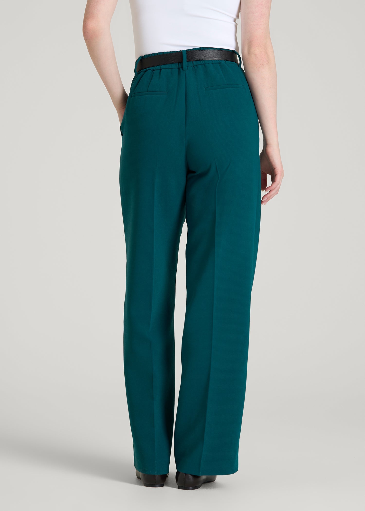 American Tall Sale | Wide Leg Pleated Dress Pants 2.0 for Tall Women in Deep Teal