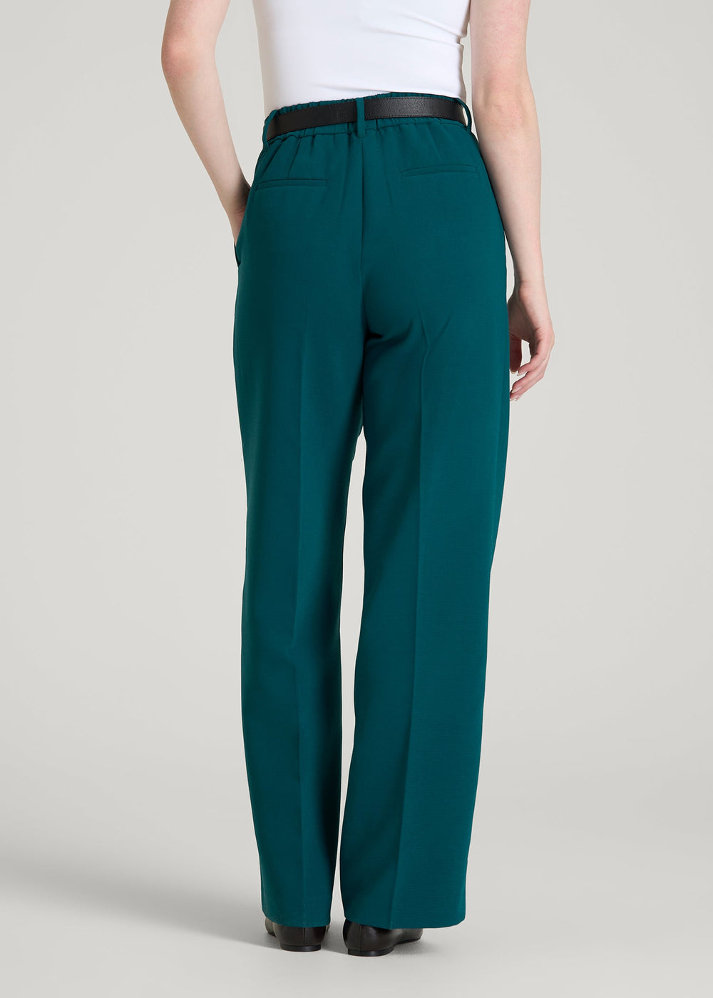 American Tall Sale | Wide Leg Pleated Dress Pants 2.0 for Tall Women in Deep Teal