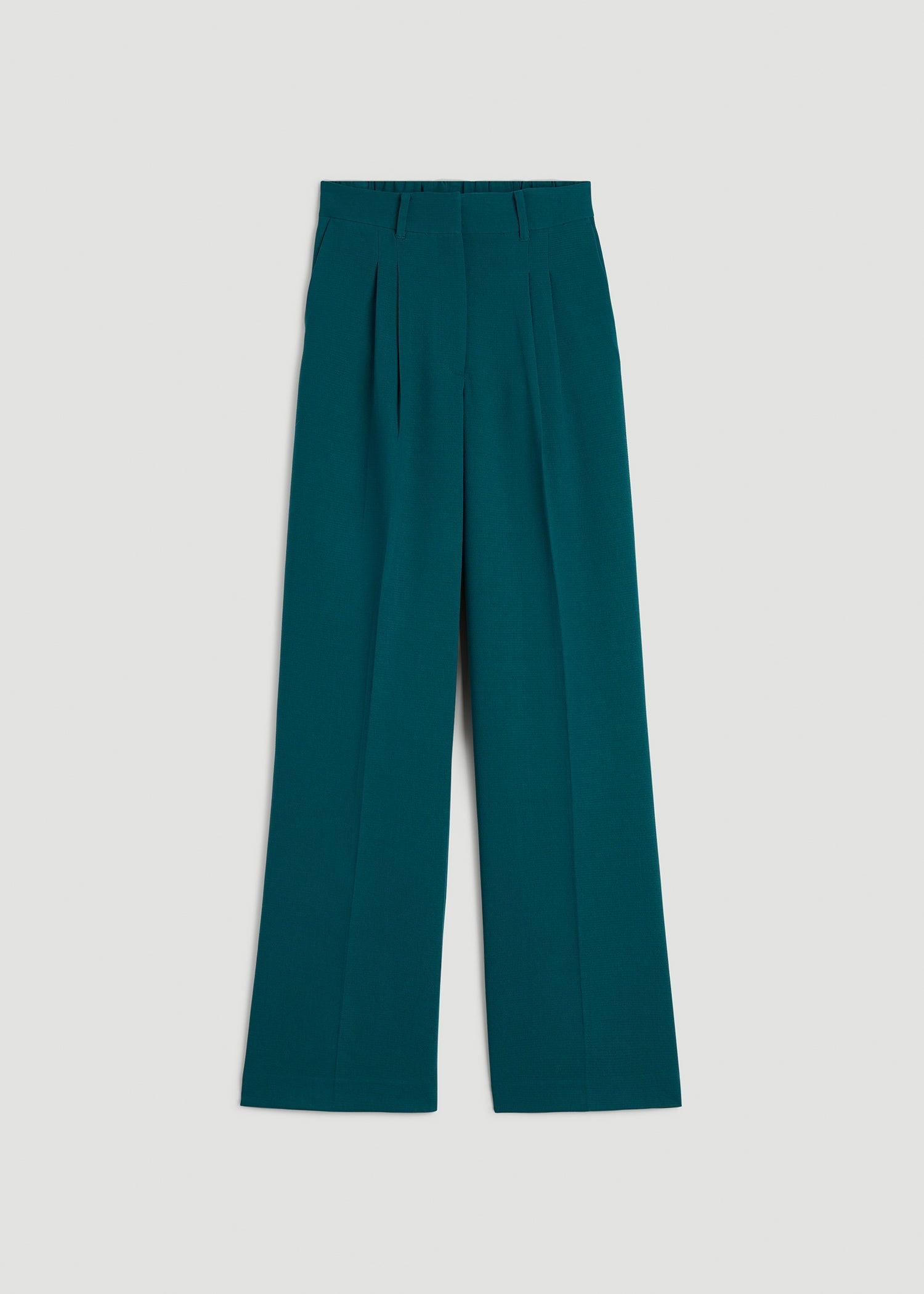 American Tall Sale | Wide Leg Pleated Dress Pants 2.0 for Tall Women in Deep Teal