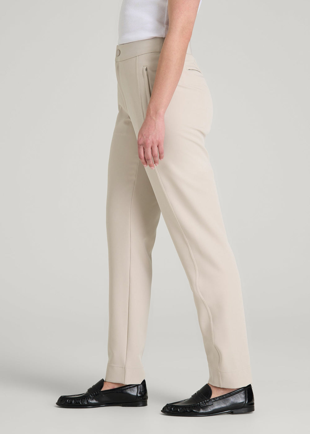 American Tall Outlet | Traveler Tapered Fit Pant for Tall Women in Drywall Tan