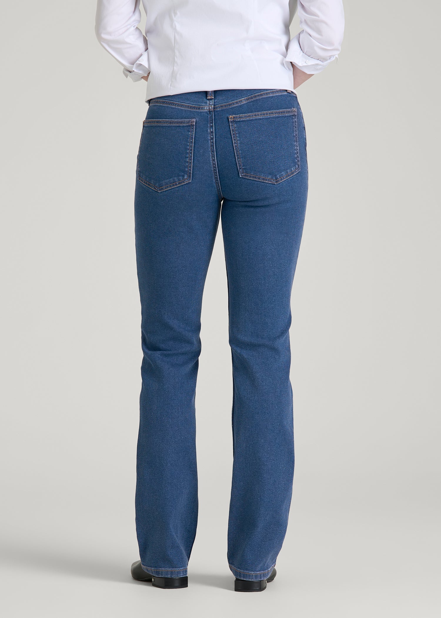 American Tall Online Shop | Harper High-Rise Straight Stretch Jeans for Tall Women in New Colorado Blue