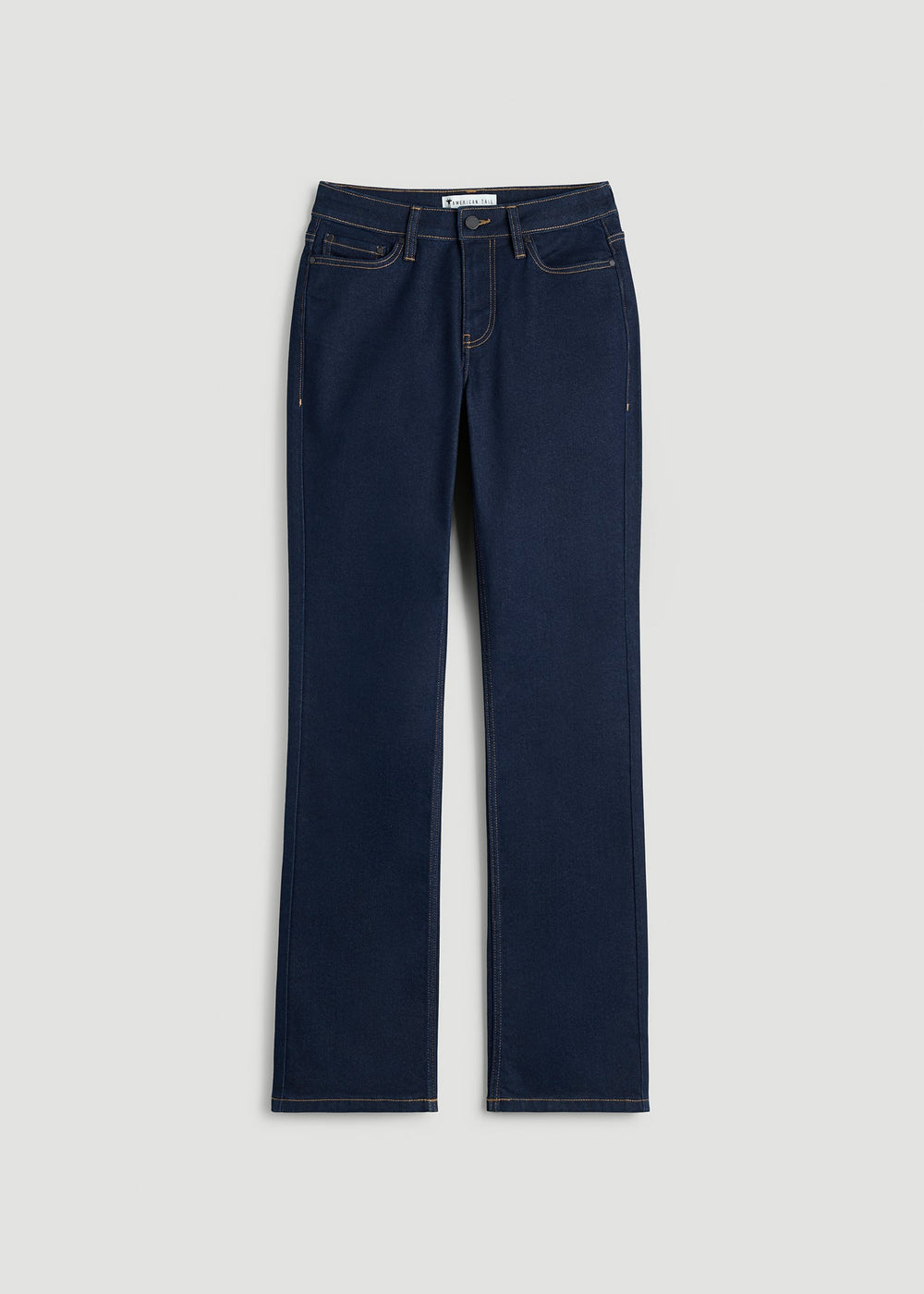 American Tall Online | Mid-Rise Straight Fit Jeans for Tall Women in Deep Indigo Wash
