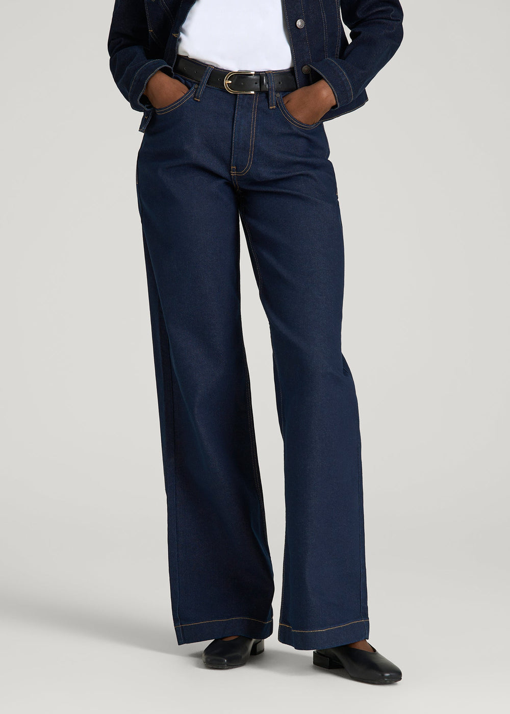 American Tall Sale | Luna High-Rise Wide-Leg Jeans for Tall Women in Deep Indigo Wash