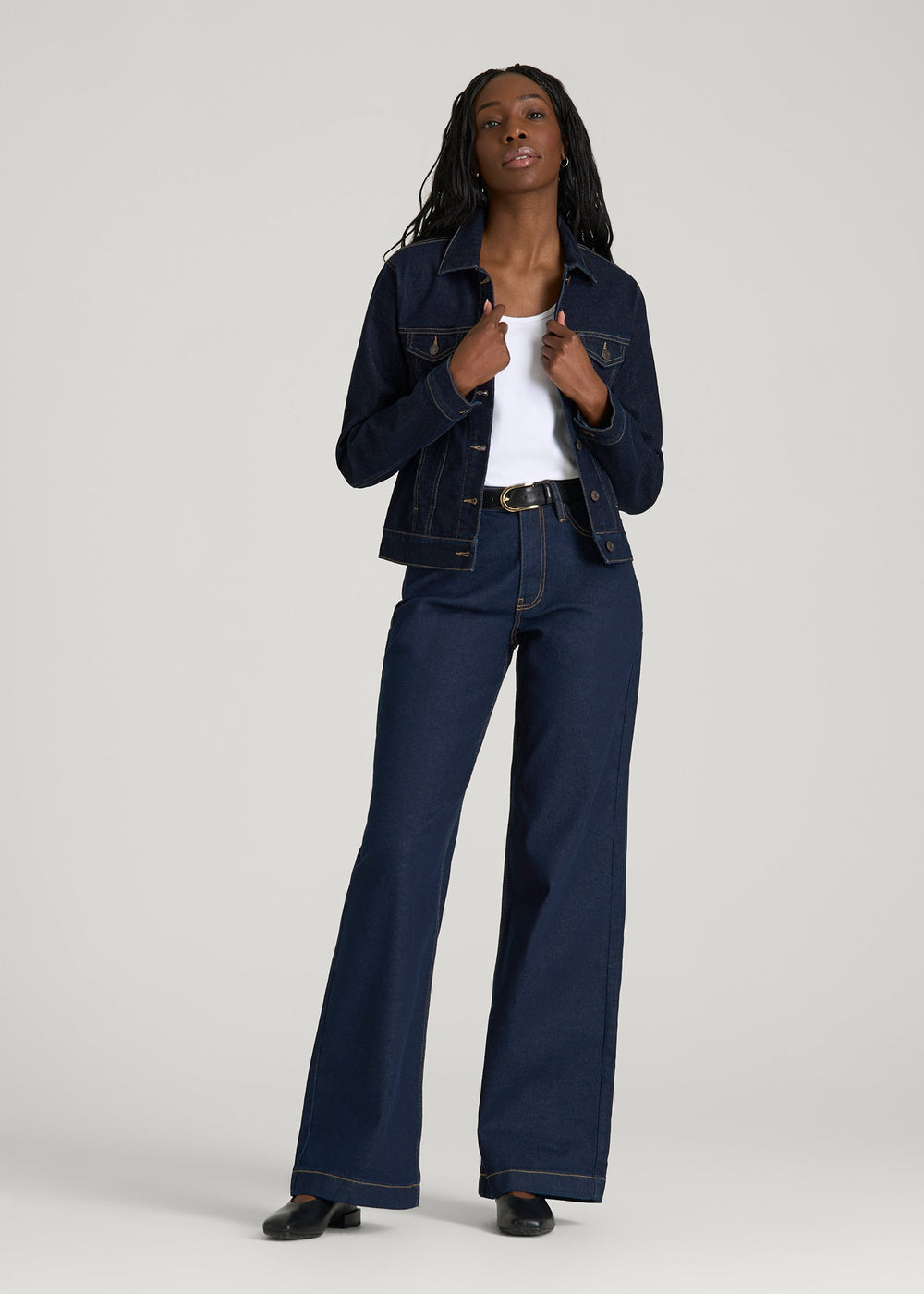 American Tall Sale | Luna High-Rise Wide-Leg Jeans for Tall Women in Deep Indigo Wash