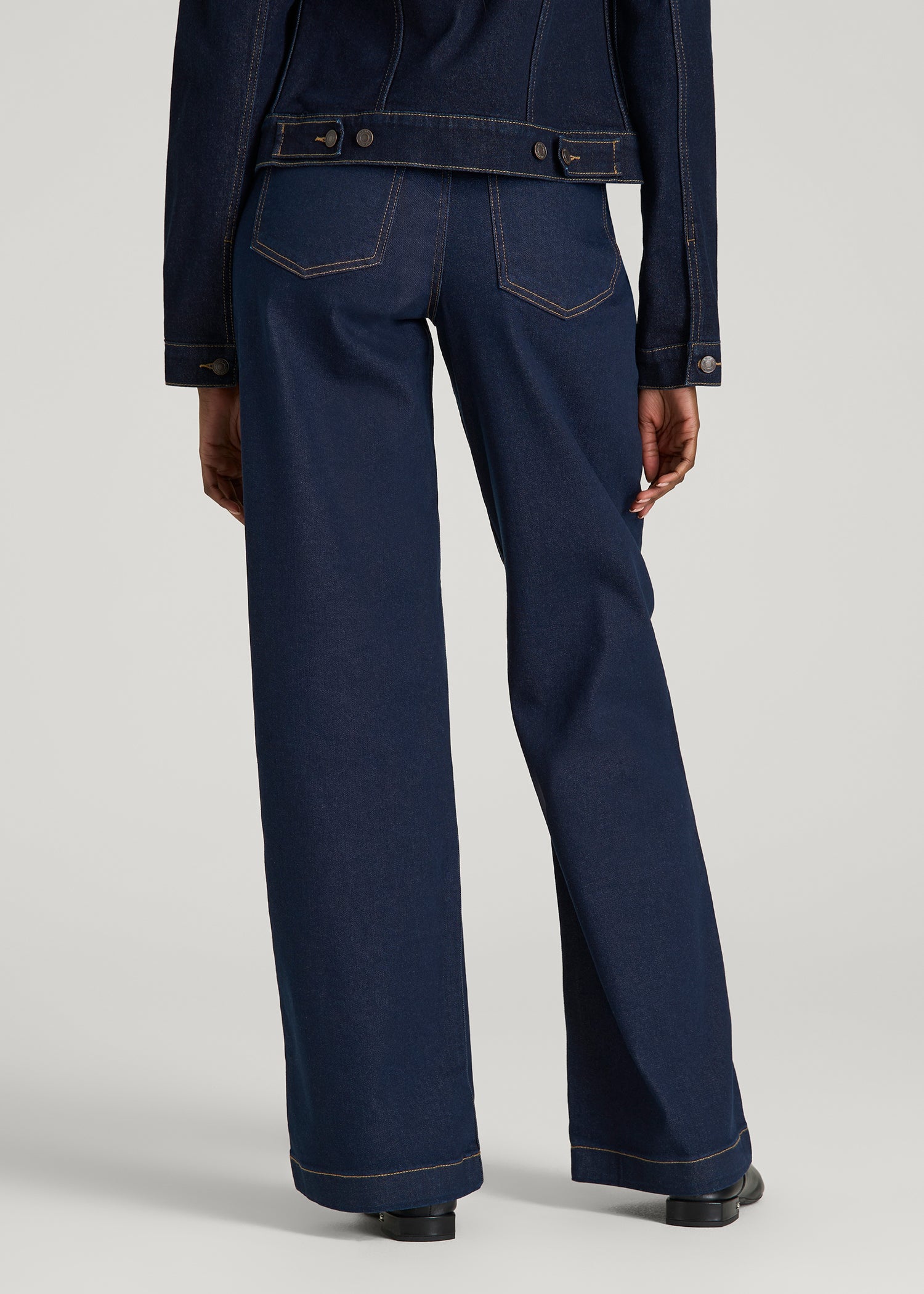 American Tall Sale | Luna High-Rise Wide-Leg Jeans for Tall Women in Deep Indigo Wash