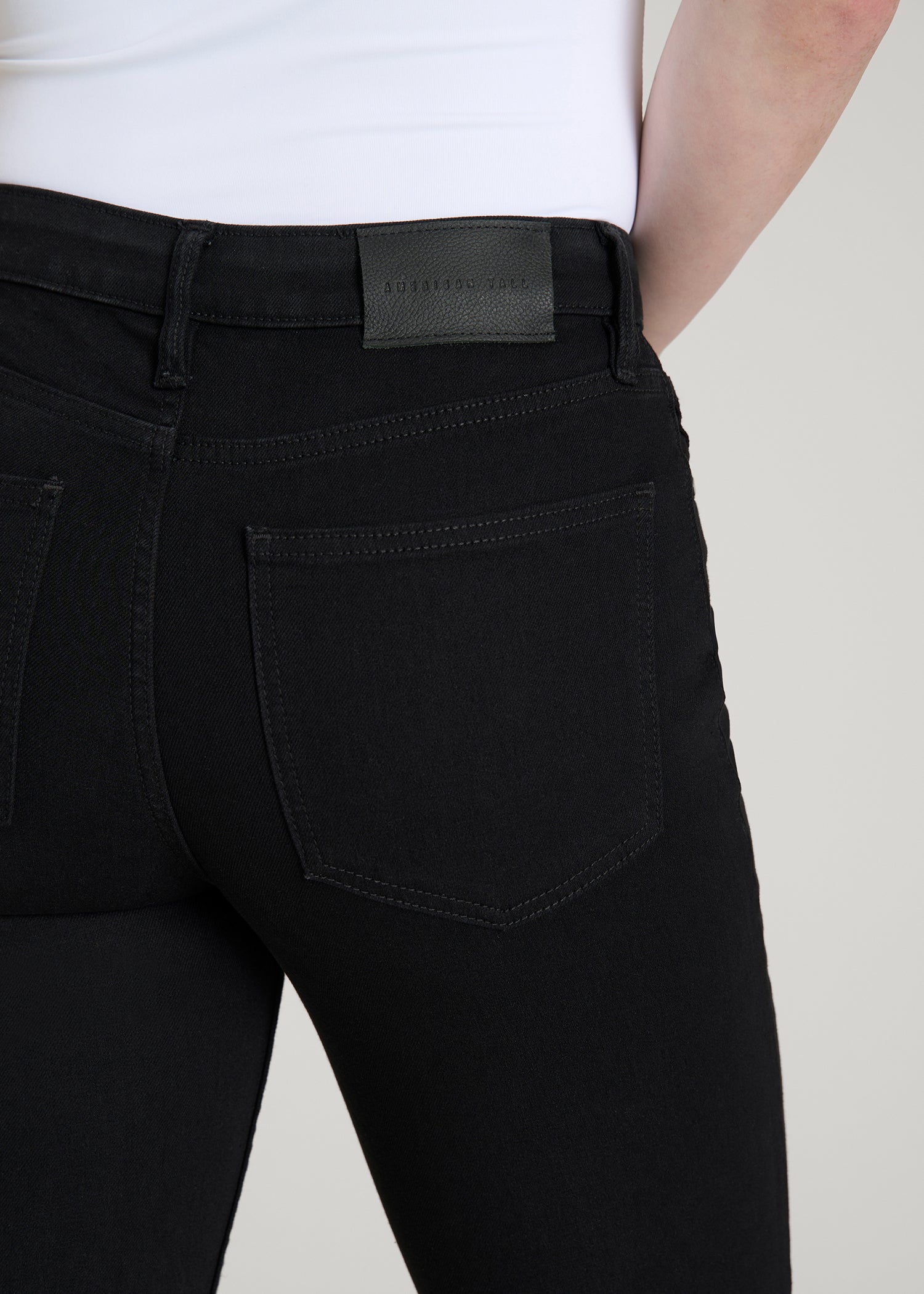American Tall Outlet | Harper High-Rise Straight Stretch Jeans for Tall Women in Optimum Black