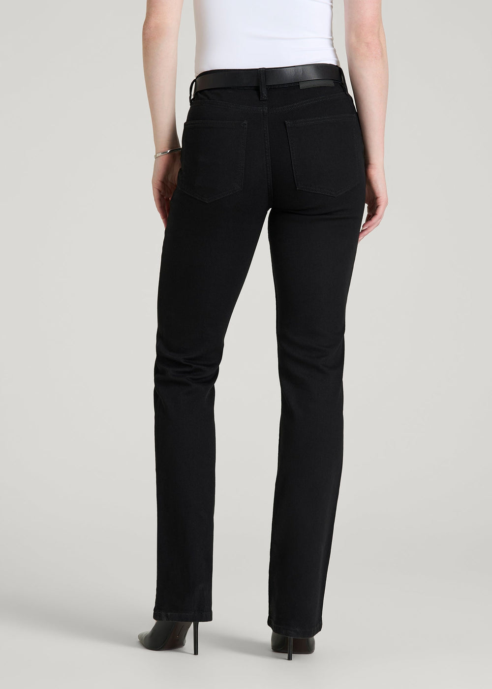 American Tall Outlet | Harper High-Rise Straight Stretch Jeans for Tall Women in Optimum Black