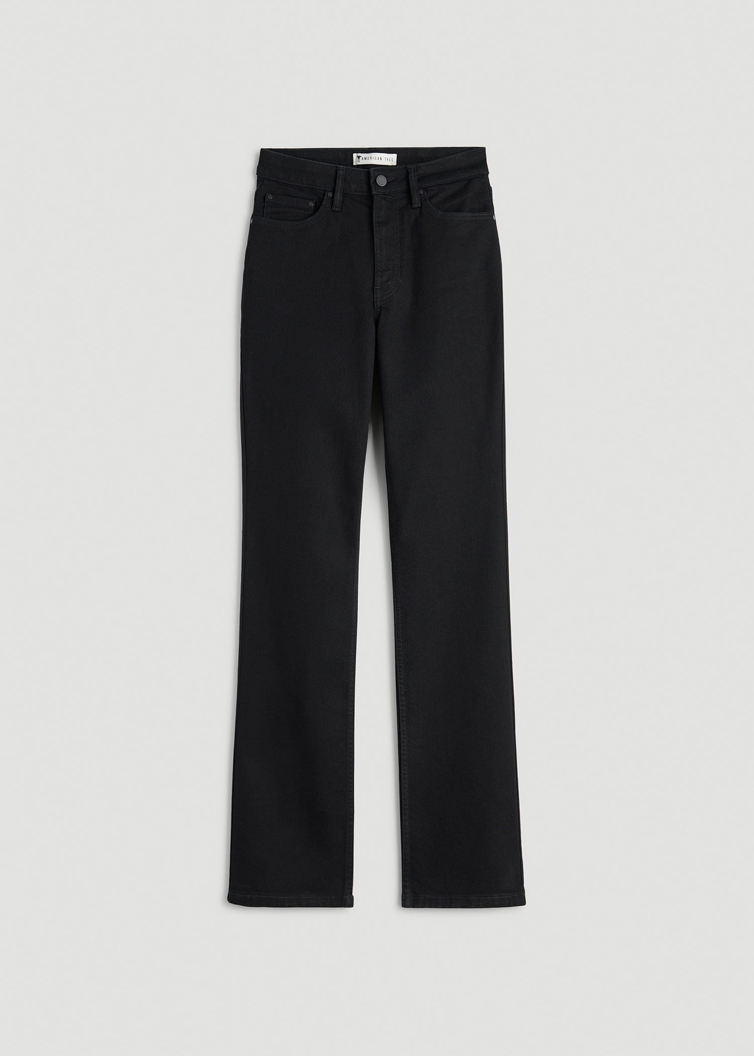 American Tall Outlet | Harper High-Rise Straight Stretch Jeans for Tall Women in Optimum Black