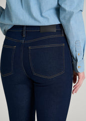 American Tall Online Shop | Harper High-Rise Straight Stretch Jeans for Tall Women in Deep Indigo Wash