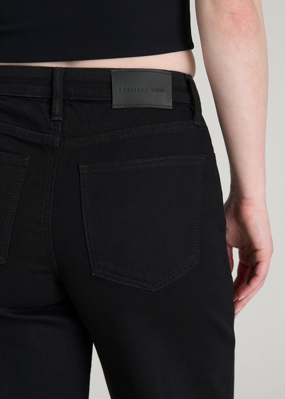 American Tall Discount | Luna High-Rise Wide-Leg Jeans for Tall Women in Optimum Black