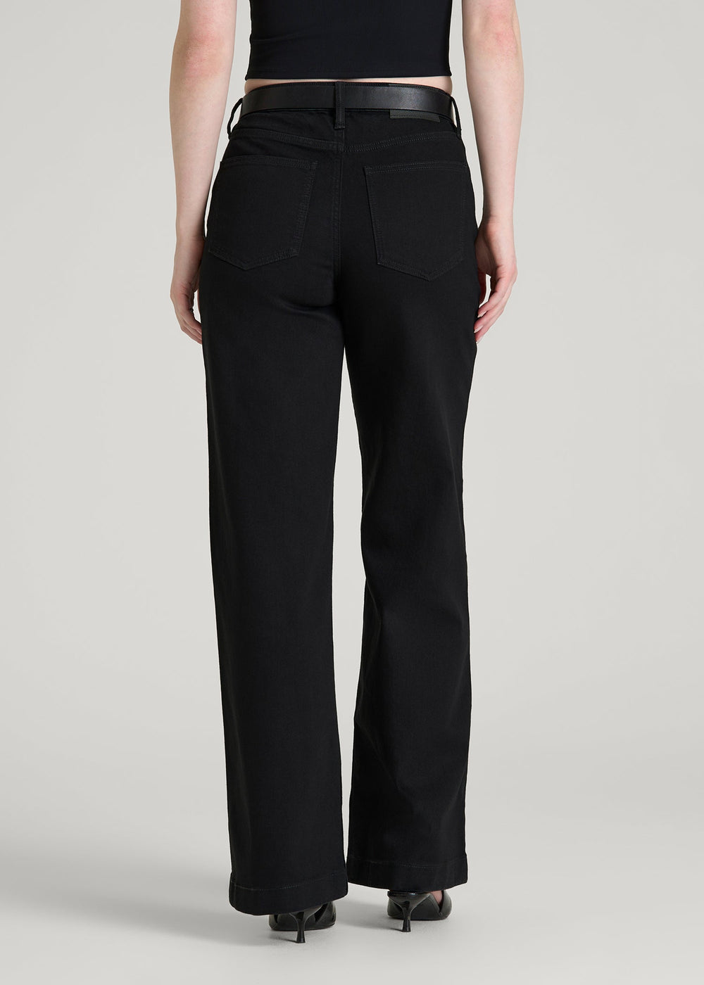 American Tall Discount | Luna High-Rise Wide-Leg Jeans for Tall Women in Optimum Black