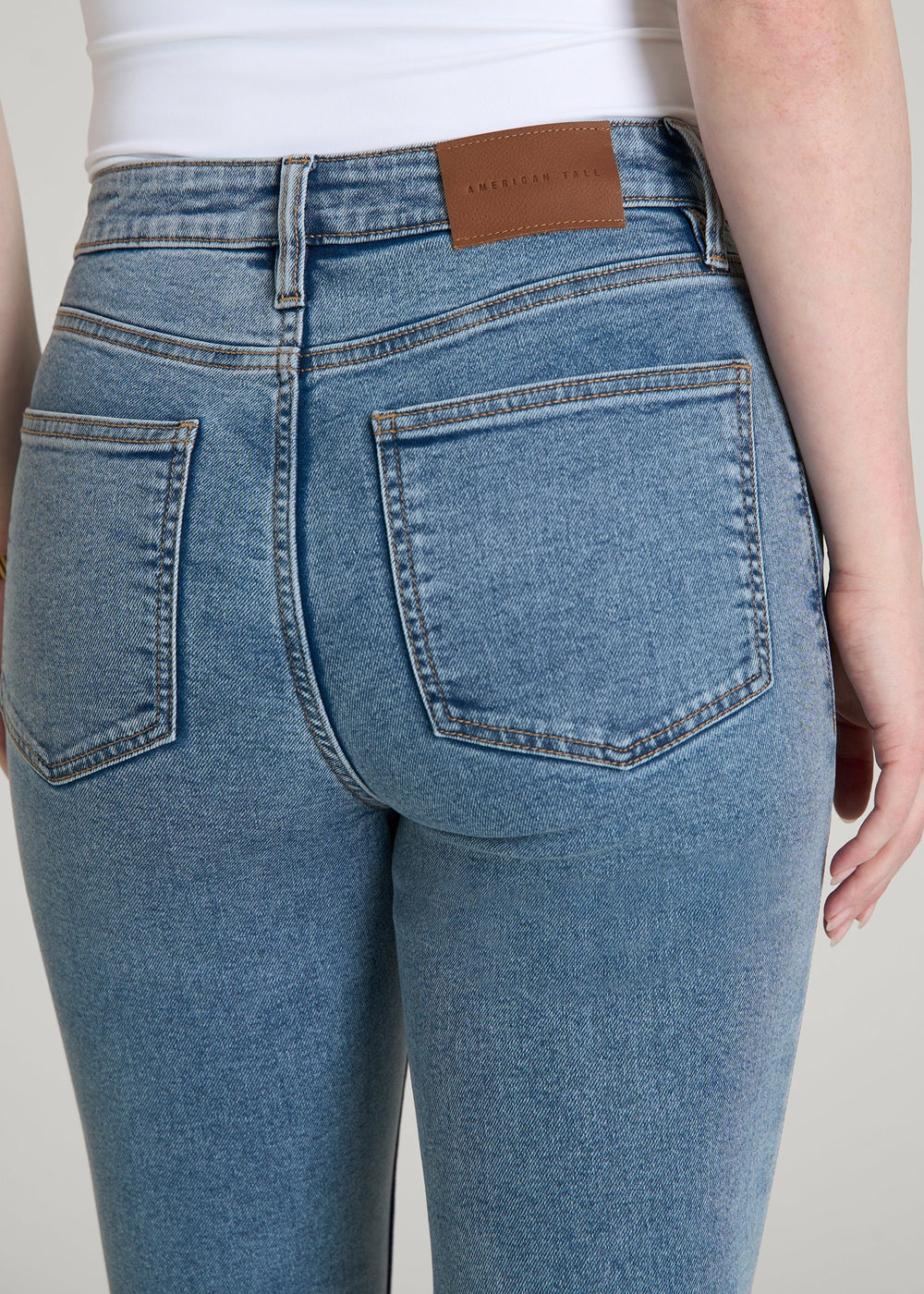 American Tall Online | Chloe High Rise Flare Jeans for Tall Women in Perfect Blue