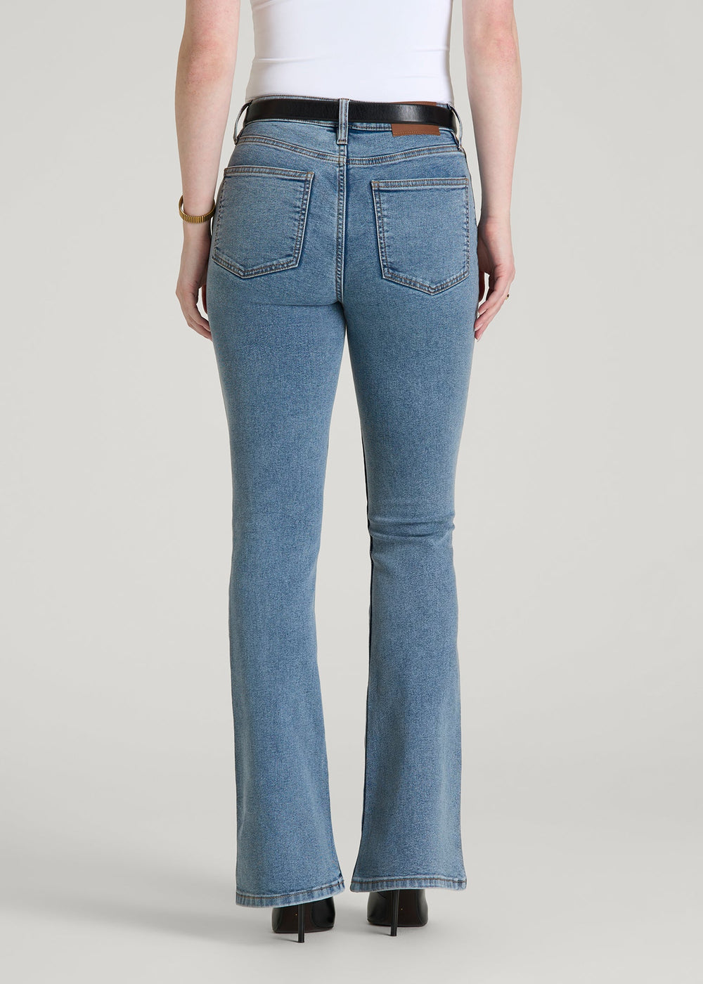 American Tall Online | Chloe High Rise Flare Jeans for Tall Women in Perfect Blue