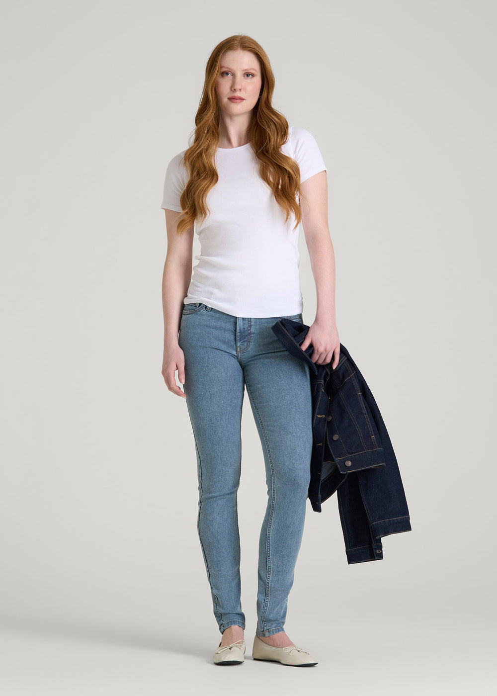 American Tall Sale | Sarah Mid-Rise Skinny Jeans for Tall Women in Perfect Blue