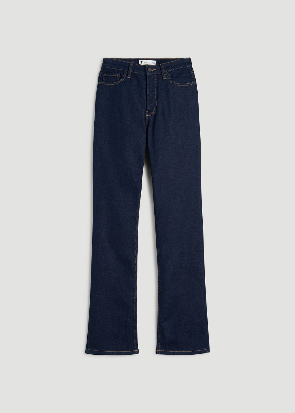American Tall Outlet | Curve High Rise Straight Leg Jeans for Tall Women in Deep Indigo Wash