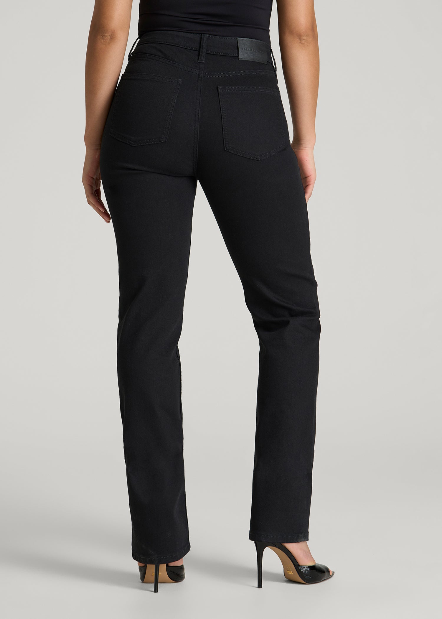American Tall For Sale | Curve High Rise Straight Leg Jeans for Tall Women in Optimum Black