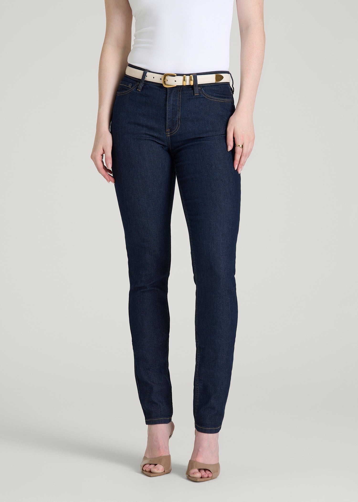 American Tall Online Shop | Sarah Mid-Rise Skinny Jeans for Tall Women in Deep Indigo Wash