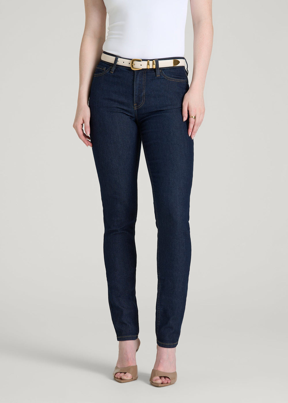 American Tall Online Shop | Sarah Mid-Rise Skinny Jeans for Tall Women in Deep Indigo Wash