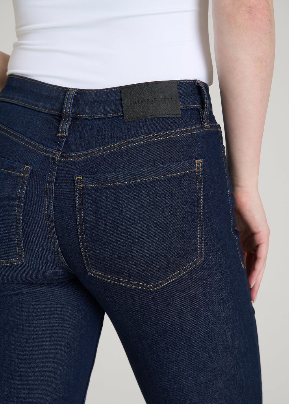 American Tall Online Shop | Sarah Mid-Rise Skinny Jeans for Tall Women in Deep Indigo Wash