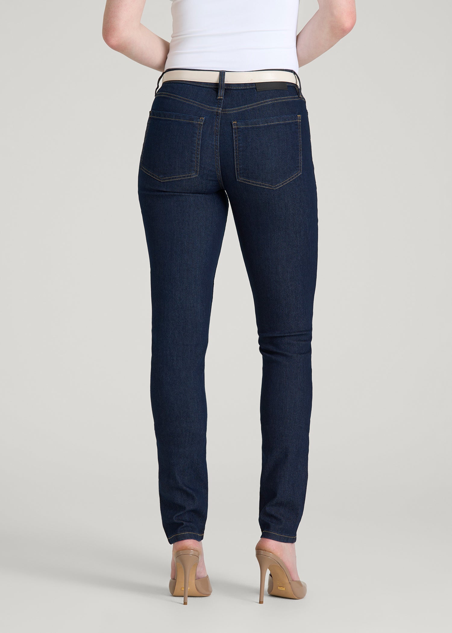 American Tall Online Shop | Sarah Mid-Rise Skinny Jeans for Tall Women in Deep Indigo Wash