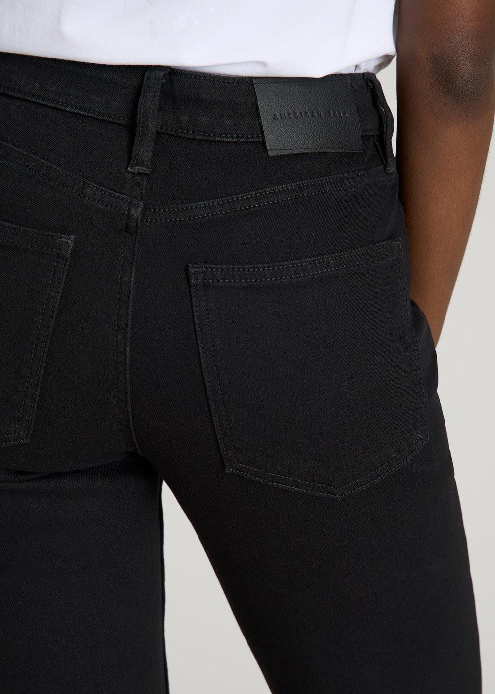 American Tall Outlet | Mid-Rise Straight Fit Jeans for Tall Women in Optimum Black