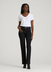 American Tall Outlet | Mid-Rise Straight Fit Jeans for Tall Women in Optimum Black